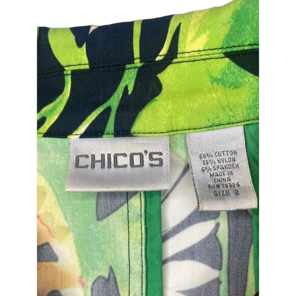 Chicos Blazer Jacket Womens Size 2 (US 12) Colorful Floral Button Up - Picture 2 of 11